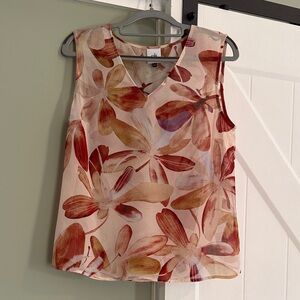 Cabi Floral Sleeveless Women's Top - Red and Cream
